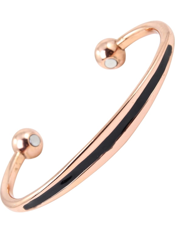 Copper Tone Cuff Bracelet, Adjustable Open Bangle for Women Men, Gift Jewelry
