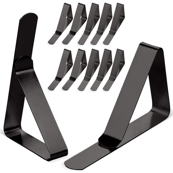 TECHMILY Tablecloth Clips, 12 Pack Stainless Steel Table Cover Clamps for 1 to 1.8 Inch Tables
