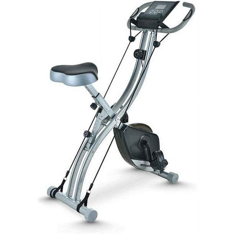 TECHMOO Fitness Exercise Bike Recumbent Indoor Workout Stationary Bike Portable Upright Folding Magnetic Cycling Bike with Pulse Sensor LCD Monitor