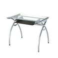thumbnail image 1 of Techni Office Solutions 43.25" Clear and Brown Durable Rectangular Computer Desk, 1 of 7