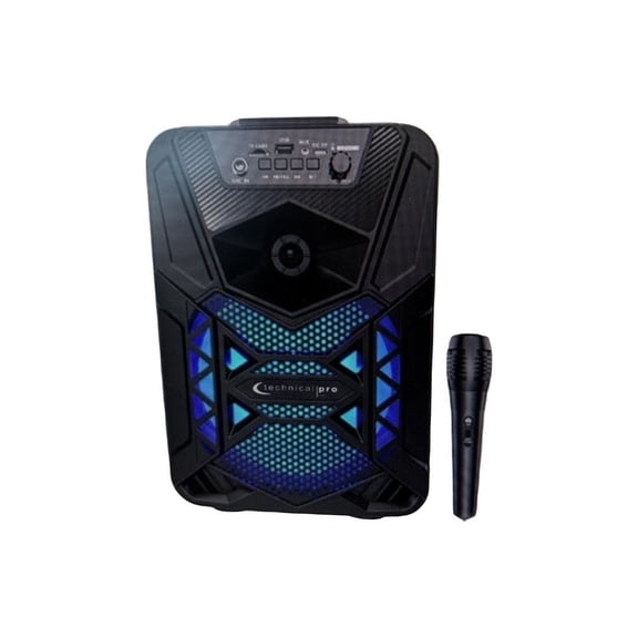 TECHNICAL PRO PORTABLE BLUETOOTH SPEAKER WITH MICROPHONE - BLACK