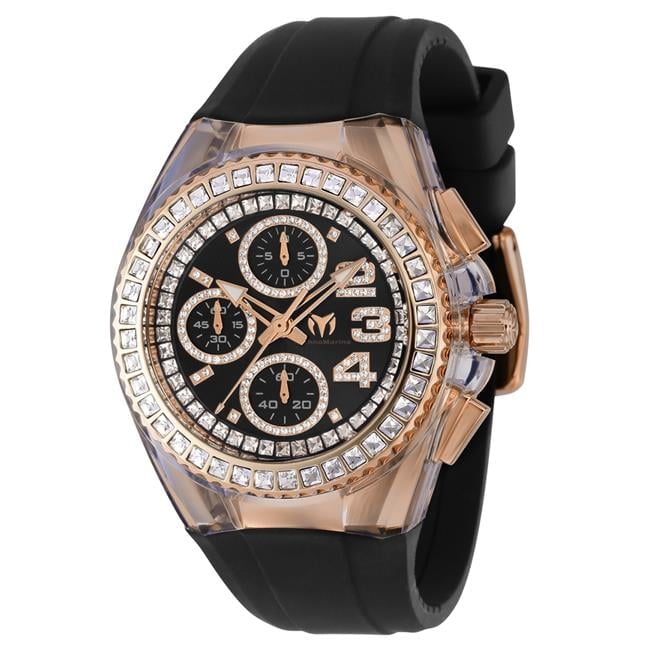 TechnoMarine TM-121051 Womens Cruise Glitz Quartz Dial Watch, Black