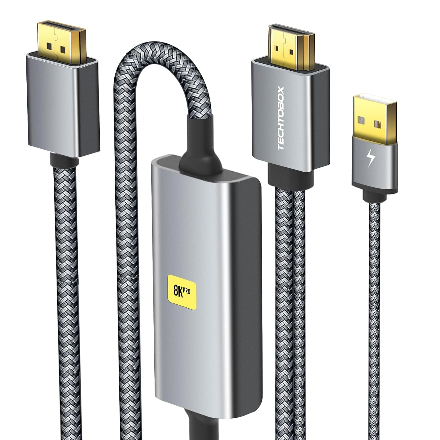 TECHTOBOX 8K HDMI to DisplayPort Cable Adapter (6FT 4K120Hz), Not