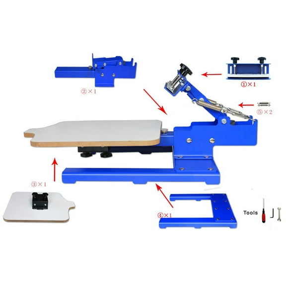 TECHTONGDA 1 Color Silk Screen Printing Machine With Adjustable Pallet Tiltable Press Printer