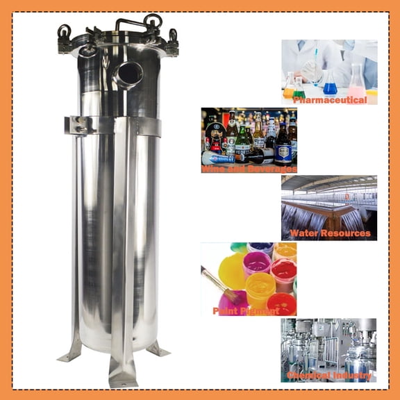 TECHTONGDA #2 Bag Filter 304 Stainless Steel Industrial Filter with Filter Bag Oil Beverage Chemistry Filter 2" NPT Outlet/Inlet