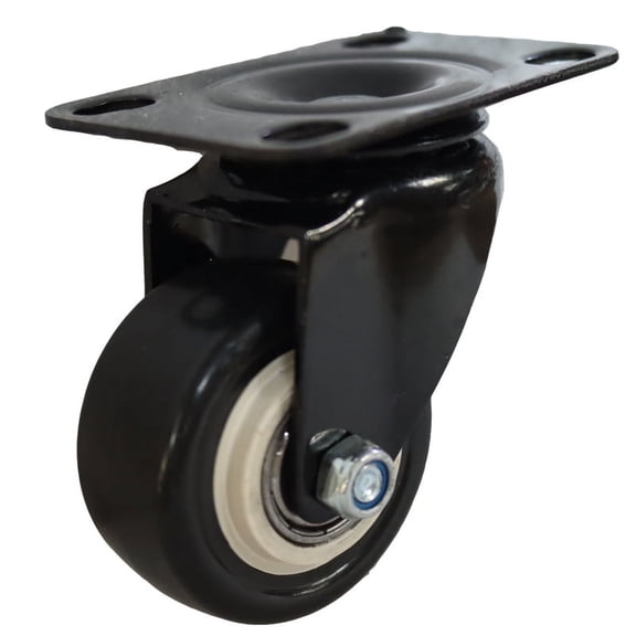TECHTONGDA 2" Flat Bottom Swivel Caster Polyurethane Wheels Base Top Plate Double Ball Bearing Wheel