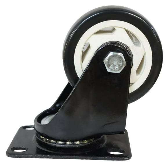 TECHTONGDA 3" Flat Bottom Swivel Caster Polyurethane Wheels Base Top Plate Double Ball Bearing Wheel