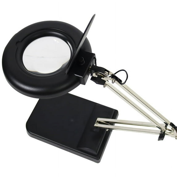 TECHTONGDA 30x Black Benchtop Magnifier Lamp Table Magnifier Lamp with Adjustable LED light Read Repair Tools