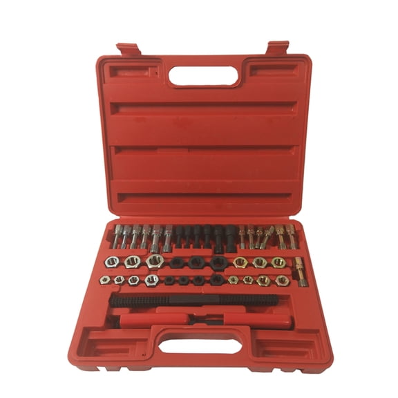 TECHTONGDA 42 pcs set of Thread Tapping Repair Tools Fractional and Metric Thread Restorer Kit