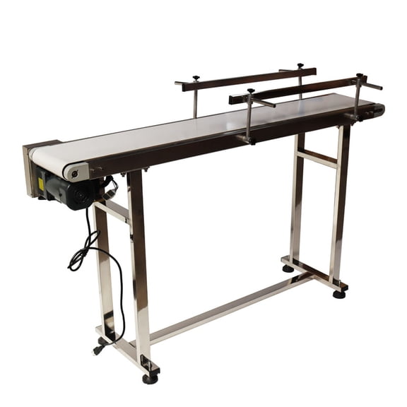 TECHTONGDA Belt Conveyor 53"*7.9" White PVC Belt Conveyor Systems With Double Guardrail