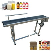 TECHTONGDA Belt Conveyor 59*7.8 Stainless Steel Black PVC Belt Conveyor Systems With Single Guardrail