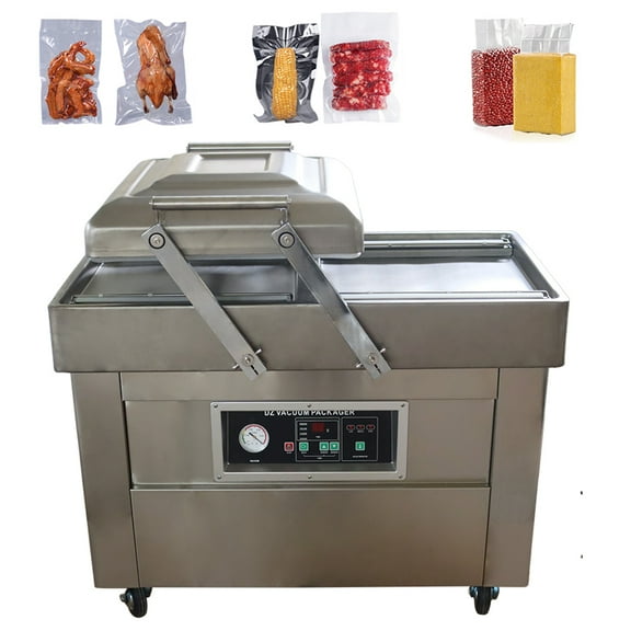 TECHTONGDA Commercial Two Chamber Vacuum Packaging Machine Stainless Steel Food Sealing Machine 220V
