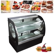 TECHTONGDA Countertop Refrigerated Cake Showcase Bakery Display Cabinet with LED Light 220V
