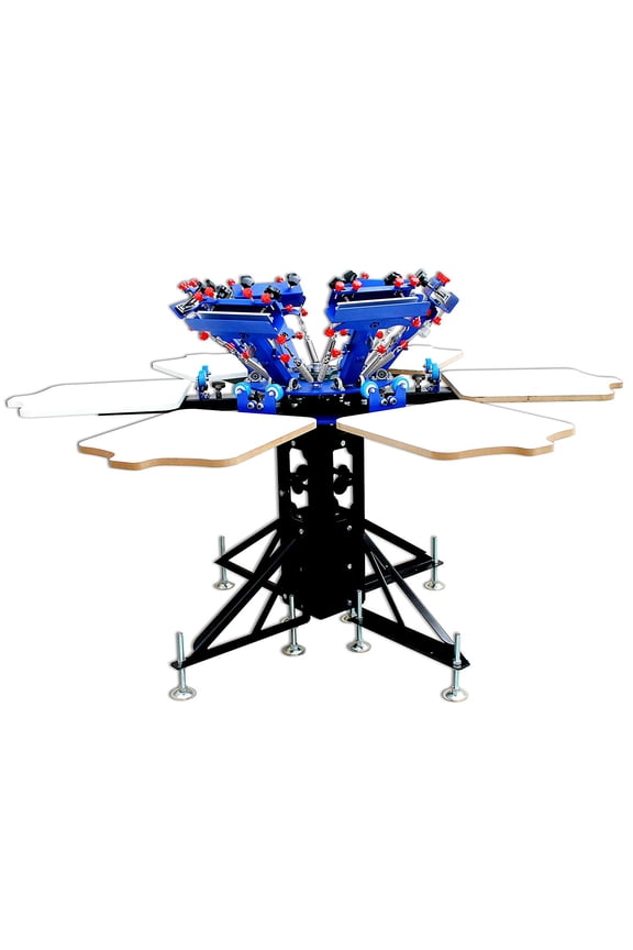 Double Rotary Manual 6-6 Colors Silk Screen Printing Press Machine Printer T-shirt Heavy Duty DIY
