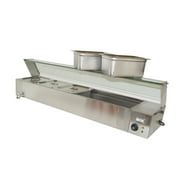TECHTONGDA Electric Commercial Bain-marie Buffet Food Warmer Steam Table with Glass Guard 5-Pan with Temperature Display