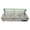 thumbnail image 1 of TECHTONGDA Electric Commercial Bain-marie Buffet Food Warmer Steam Table with Glass Guard 6-Pan, 1 of 8