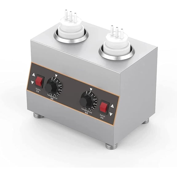 TECHTONGDA Electric Food Sauce Warmer Heater 110V Cheese Dispenser Jam Heat Preservation Machine with 2 Squeeze Sauce Bottle for Hot Fudge Cheese Caramel