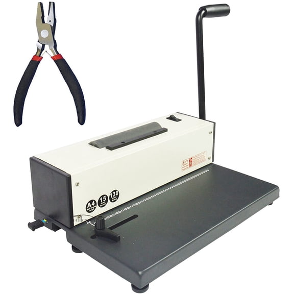 TECHTONGDA Electric Spiral Coil Binding Machine 46 Holes Binder Electric Coil Inserter with Spiral Cutter
