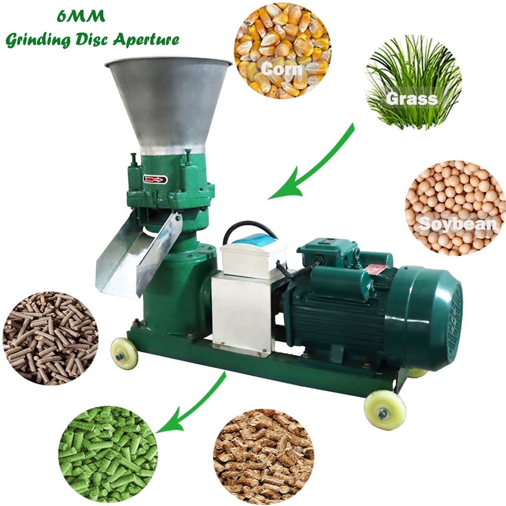 TECHTONGDA Farm Animal Feed Pellet Mill Machine 6MM Chicken Feed Granulator 4500W 220V
