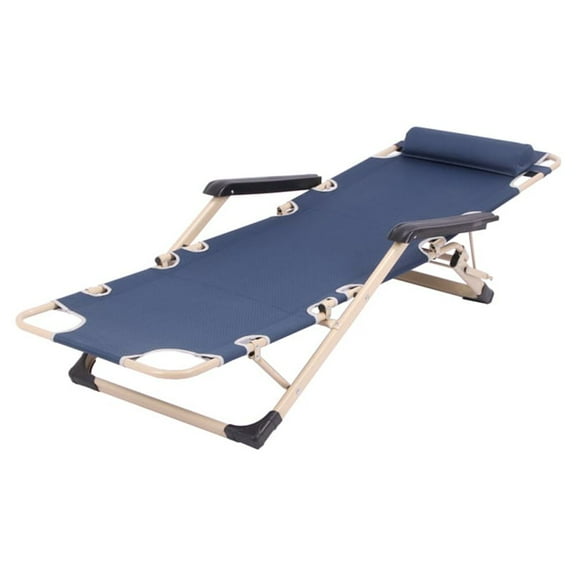 TECHTONGDA Folding Single Bed Folding Deck Chair Ten-Legged Bed Beach Recliner Round Tube Outdoor