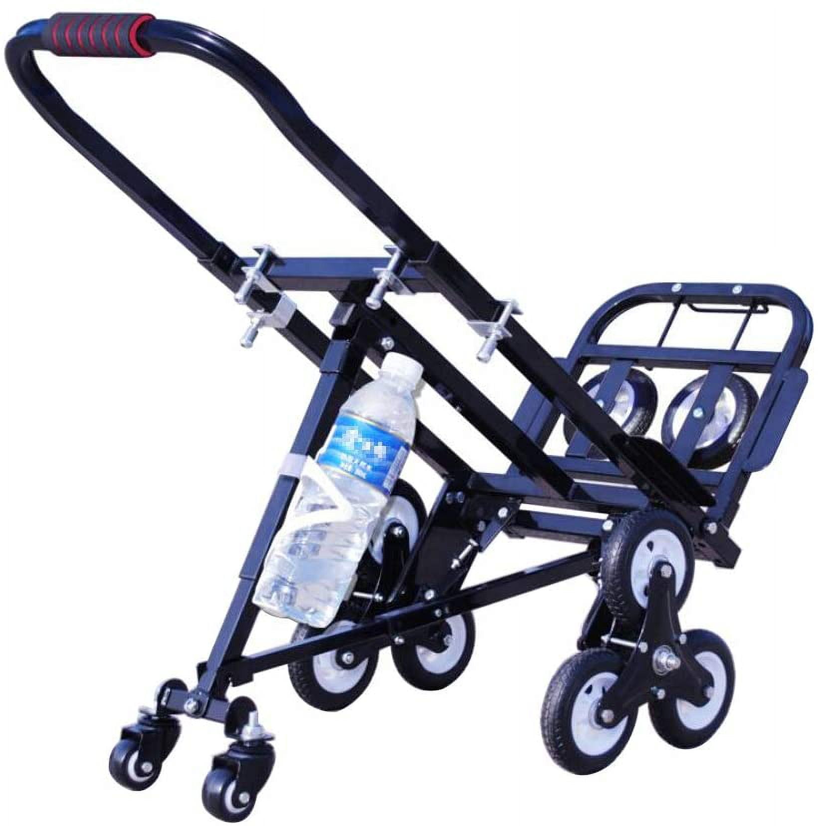 TECHTONGDA Hand Trucks Stair Climbing Cart Portable Cart 420 LBS Three-Wheel Chassis Heavy Duty with 6 Wheels Backup Wheels Included NEW