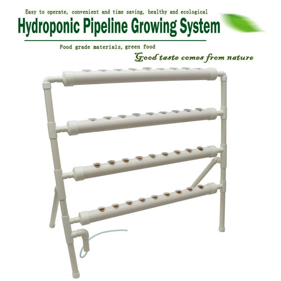 TECHTONGDA Hydroponic 36 Holes Site Grow Kit Single Sided Terrace Type Pipeline Vegetable Planter Garden Plant System Indoor Grow Kit