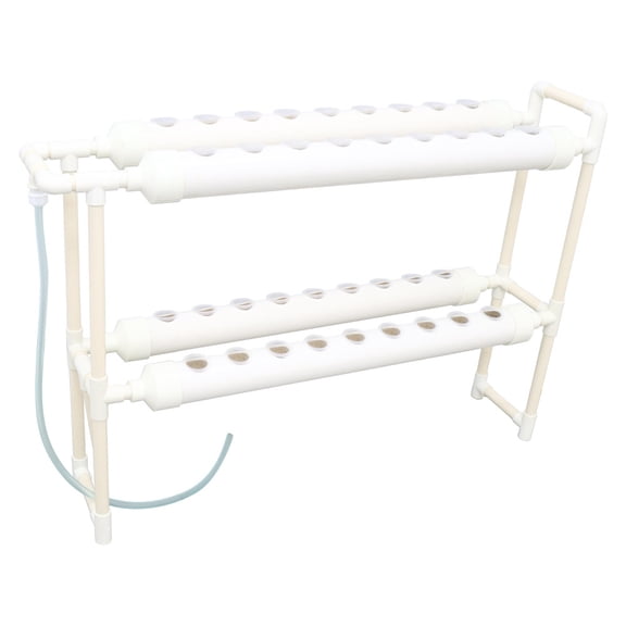 TECHTONGDA Hydroponic 36 Plant Site Grow Kit 75mm Plant Pipe with Pump Baskets Grow System 4 Pipes 2 Layers