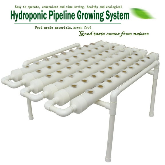 TECHTONGDA Hydroponic 54 Holes Site Grow Kit Pipeline Vegetable Planter Garden Plant System Indoor Grow Kit