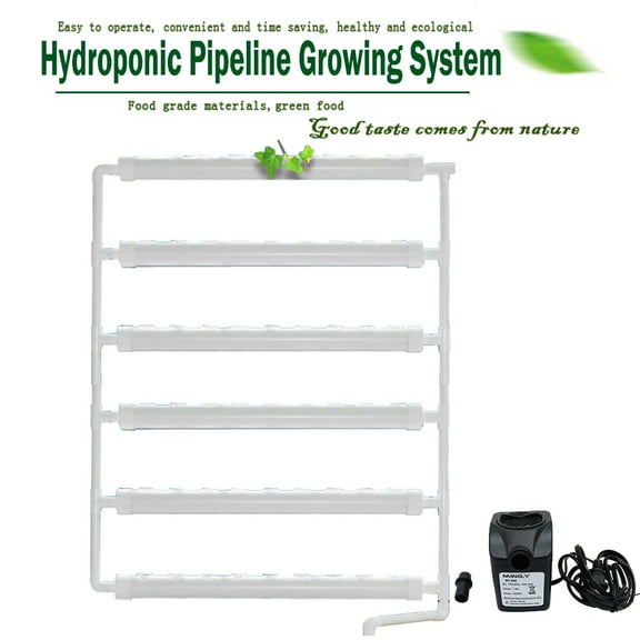 TECHTONGDA Hydroponic 54 Holes Site Grow Kit Wall Mounting Type Vegetable Planter Garden Indoor Plant Grow System