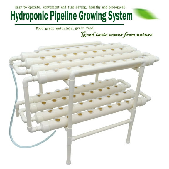 TECHTONGDA Hydroponic 72 Holes Site Grow Kit Pipeline Vegetable Planter Garden Plant System Indoor Grow Kit