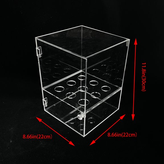 TECHTONGDA Ice Cream Cone Cabinet 9 Holes Clear Acrylic Waffle Cone Holder Display Case with Door