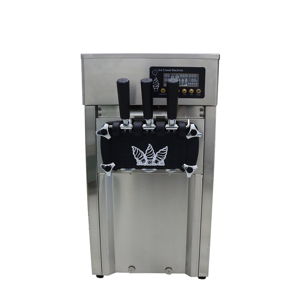 Commercial 3 Flavors Soft Ice Cream Machine 12L Frozen Ice Cream Cones  Machine Handness Adjustment 110V or 220V