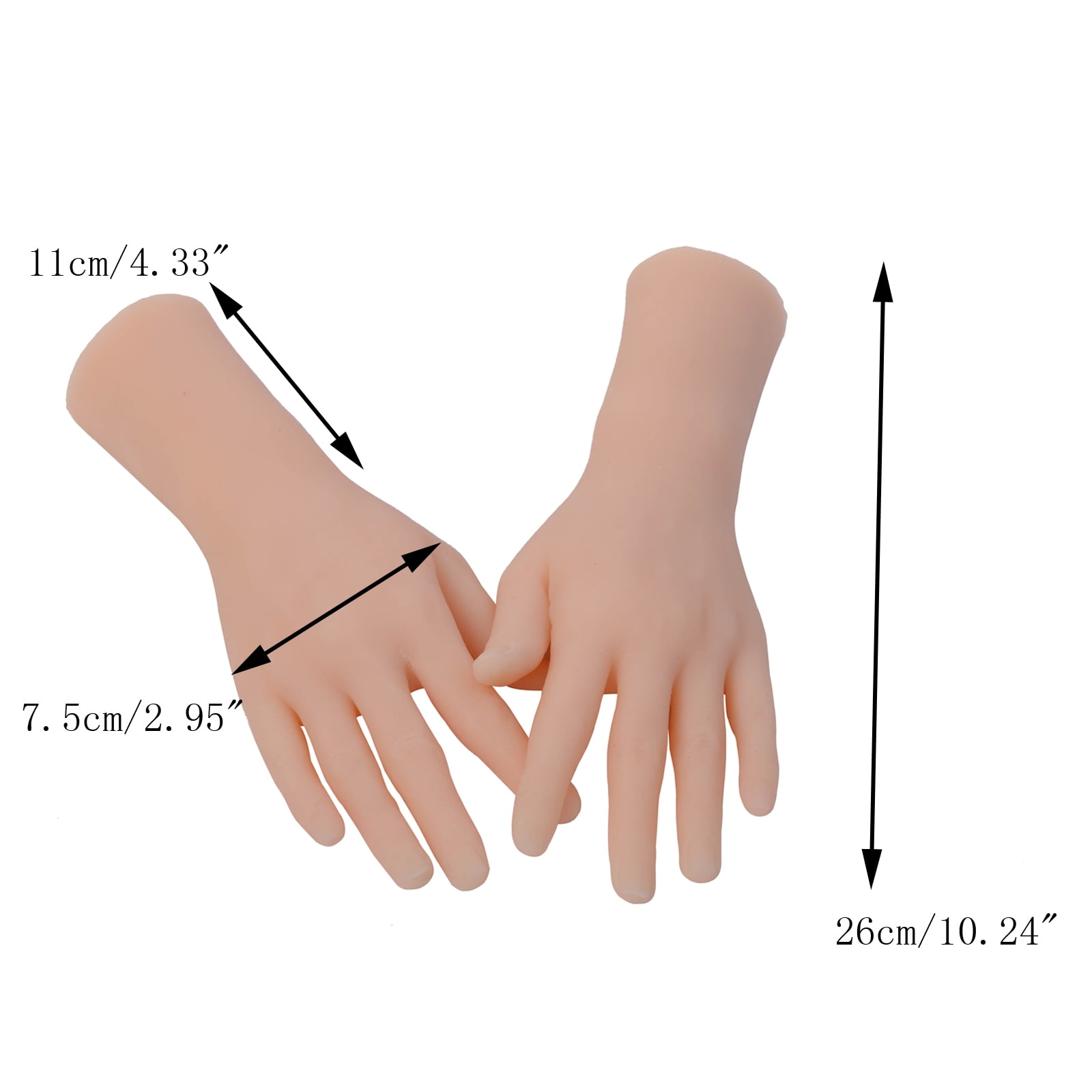 TECHTONGDA Lifelike Female Hands Model Women's Realistic Silicone Soft Mannequin Display 1 Pair