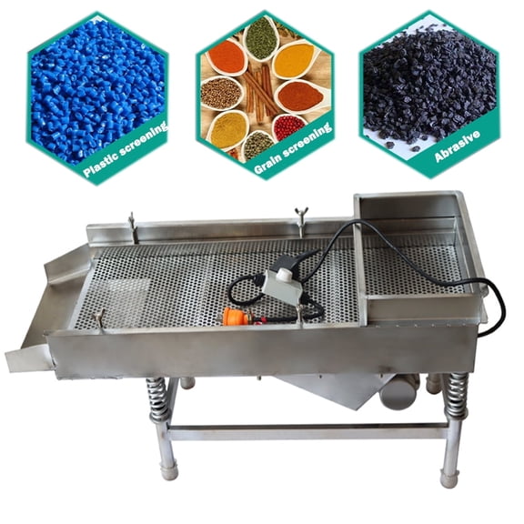 TECHTONGDA Linear Vibrating Screen Stainless Steel Sifter Shaker Screen Machine 6MM Mesh 220V