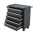 thumbnail image 1 of TECHTONGDA Multi Functional Tool Box 5 Drawers Tool Car with Wheels 24*13*30" Black Portable Storage Organizer Cabinet, 1 of 12