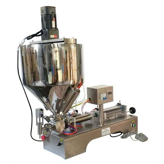 TECHTONGDA Paste Liquid Heating and Stirring Filling Machine Pneumatic 100-1000ml Stainless Steel Dual-Use Filler Dispenser Single Head