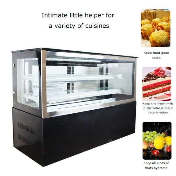 TECHTONGDA Refrigerated Cake Showcase Right Angle Bakery Display Cabinet with Humidifying Function 220V