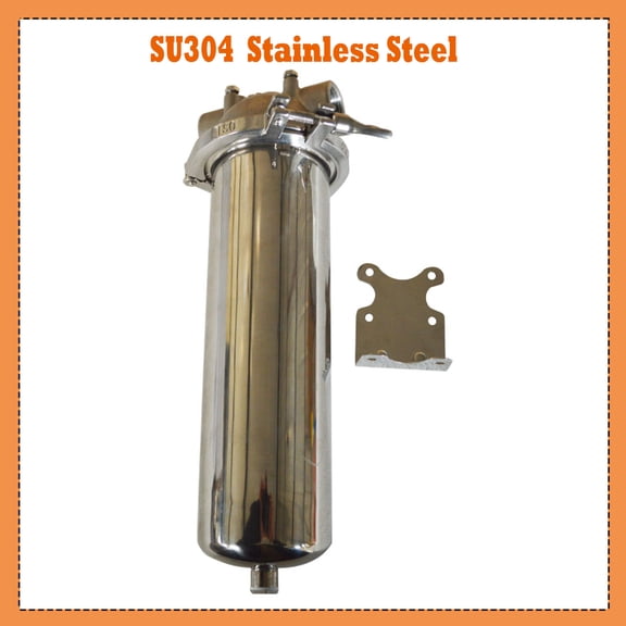 TECHTONGDA Sanitary Strainer 3/4"NPT Stainless Steel Silver Filter Housing for 10" Cartridges w/Bracket Wrench Pin