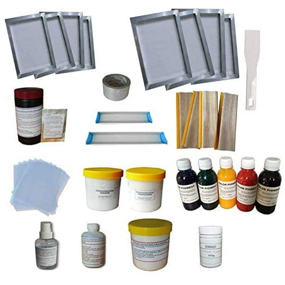 TECHTONGDA Screen Printing Simple Materials Kit Bundle Squeegee Ink Silk Screen Printing Accesories Supply Hand Tools