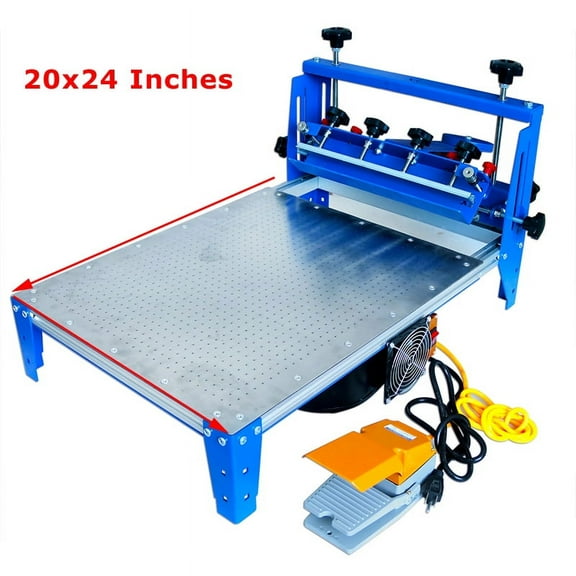 TECHTONGDA Vacuum Screen Printing Press Micro-registration 20x24 Inch Silk Screen Printing Machine with Stainless Steel Pallet