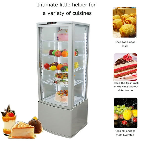 TECHTONGDA Vertical Cake Display Cabinet Drink Refrigerated Showcase Auto Defog Type 235L