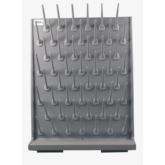 TECHTONGDA Wall Desk Drying Rack PP 52 Pegs Grey Lab Laboratory Drip Bar Supply Cleaning Equipment