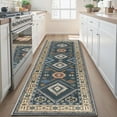 thumbnail image 1 of TECHVIDA 2'x6' Hallway Runner Rug Boho,Non Slip Machine Washable Rugs for Hallway Kitchen,Dark Blue, 1 of 10