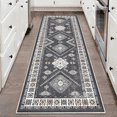 thumbnail image 1 of TECHVIDA 2'x6' Hallway Runner Rug Boho,Non Slip Machine Washable Rugs for Hallway Kitchen,Dark Grey, 1 of 12