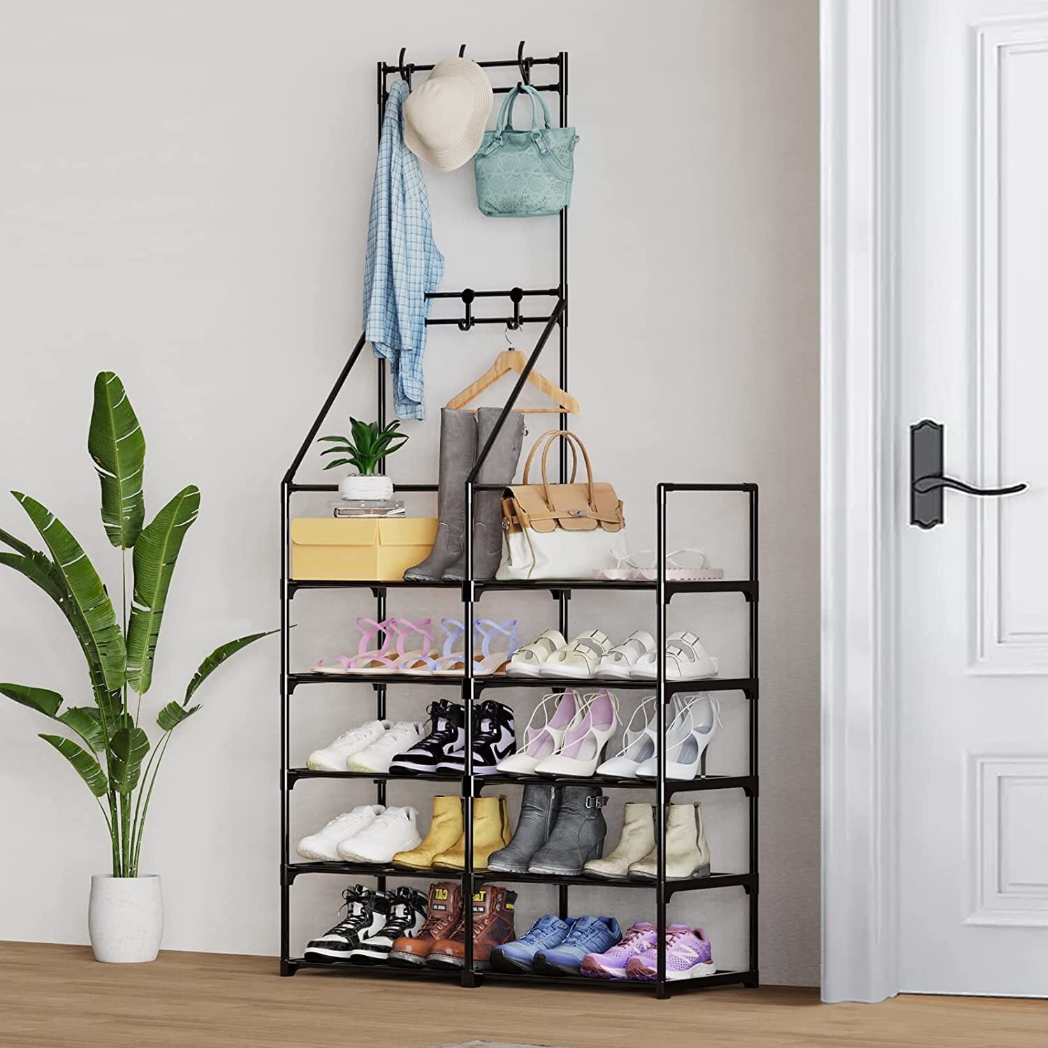 Double-row Wooden Shoe Rack Save Space Boots Shoes Storage Organizer  Large-Capacity Home Furniture Shoe Cabinet With Drawer - AliExpress