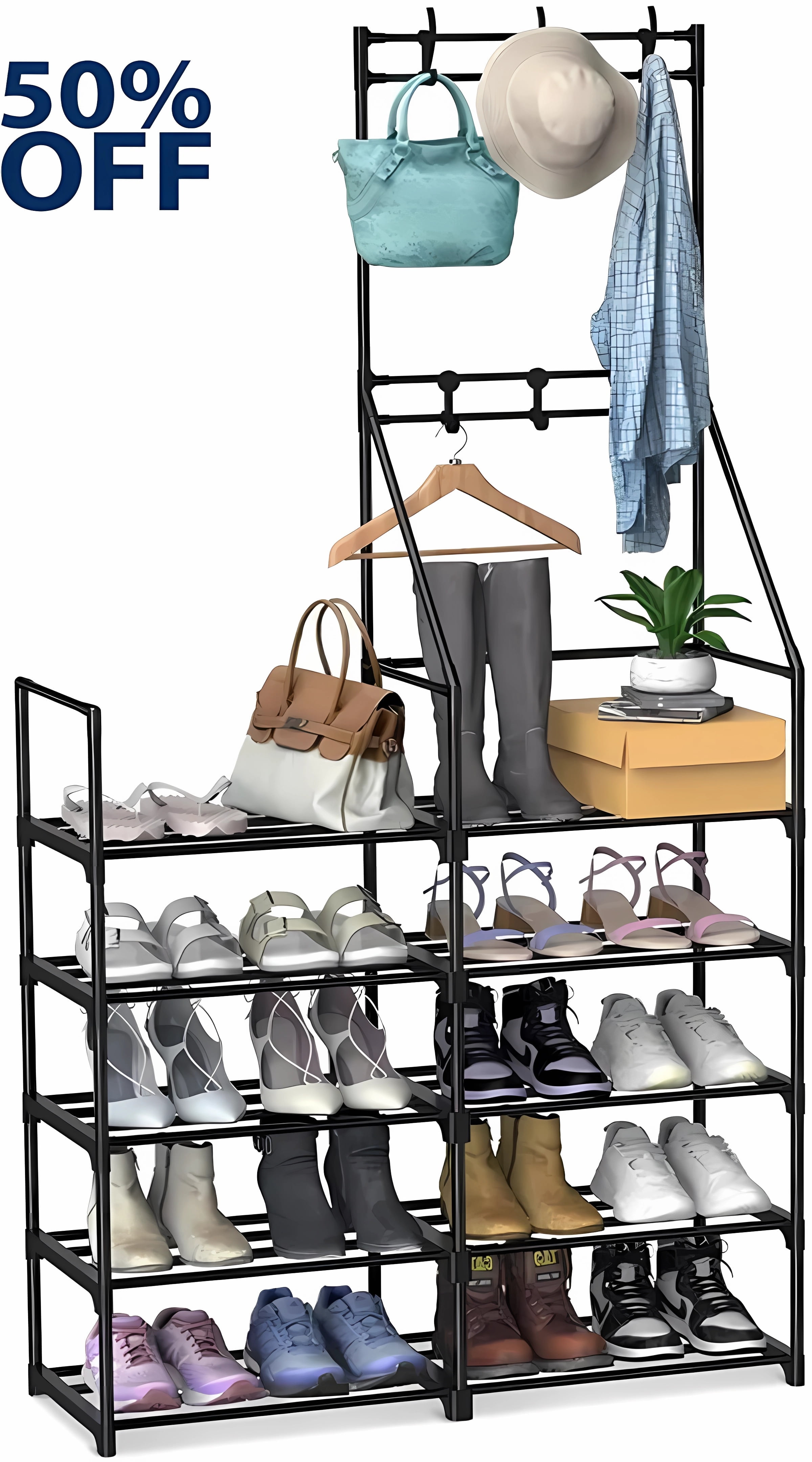 Amazon.com: Gewudraw 2 Tier Shoe Rack, Shoe Organizer for