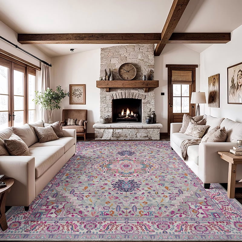 TECHVIDA 5x7 Area Rugs for Living Room Rugs, Modern Abstract Machine ...