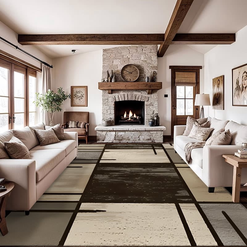 TECHVIDA 5x7 Area Rugs for Living Room Rugs, Modern Abstract Machine Washable Vintage Rugs,Non Slip Carpet,Modern Carpet for Bedroom Dining Room Farmhouse Home