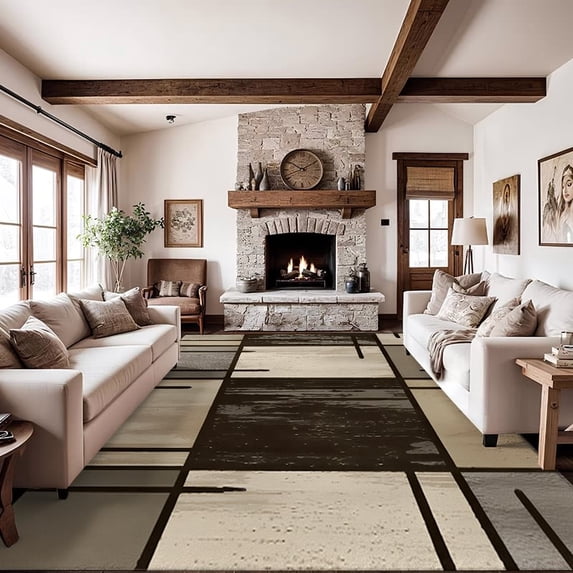 TECHVIDA 5x7 Area Rugs for Living Room Rugs, Modern Abstract Machine Washable Vintage Rugs,Non Slip Carpet,Modern Carpet for Bedroom Dining Room Farmhouse Home