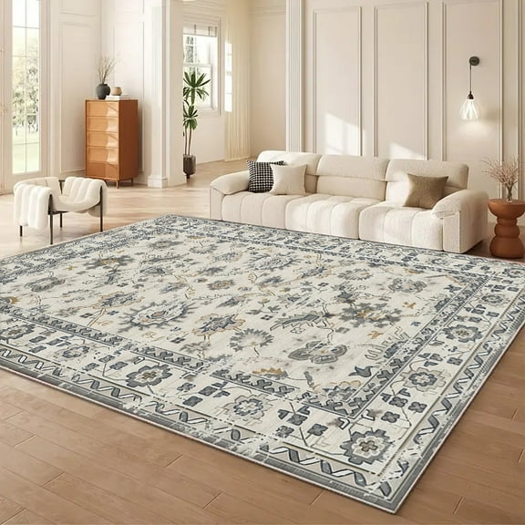 TECHVIDA Area Rug Living Room Rugs,5x7 Modern Machine Washable Vintage Rugs,Non Slip Carpet,Modern Carpet for Bedroom Dining Room Farmhouse Home